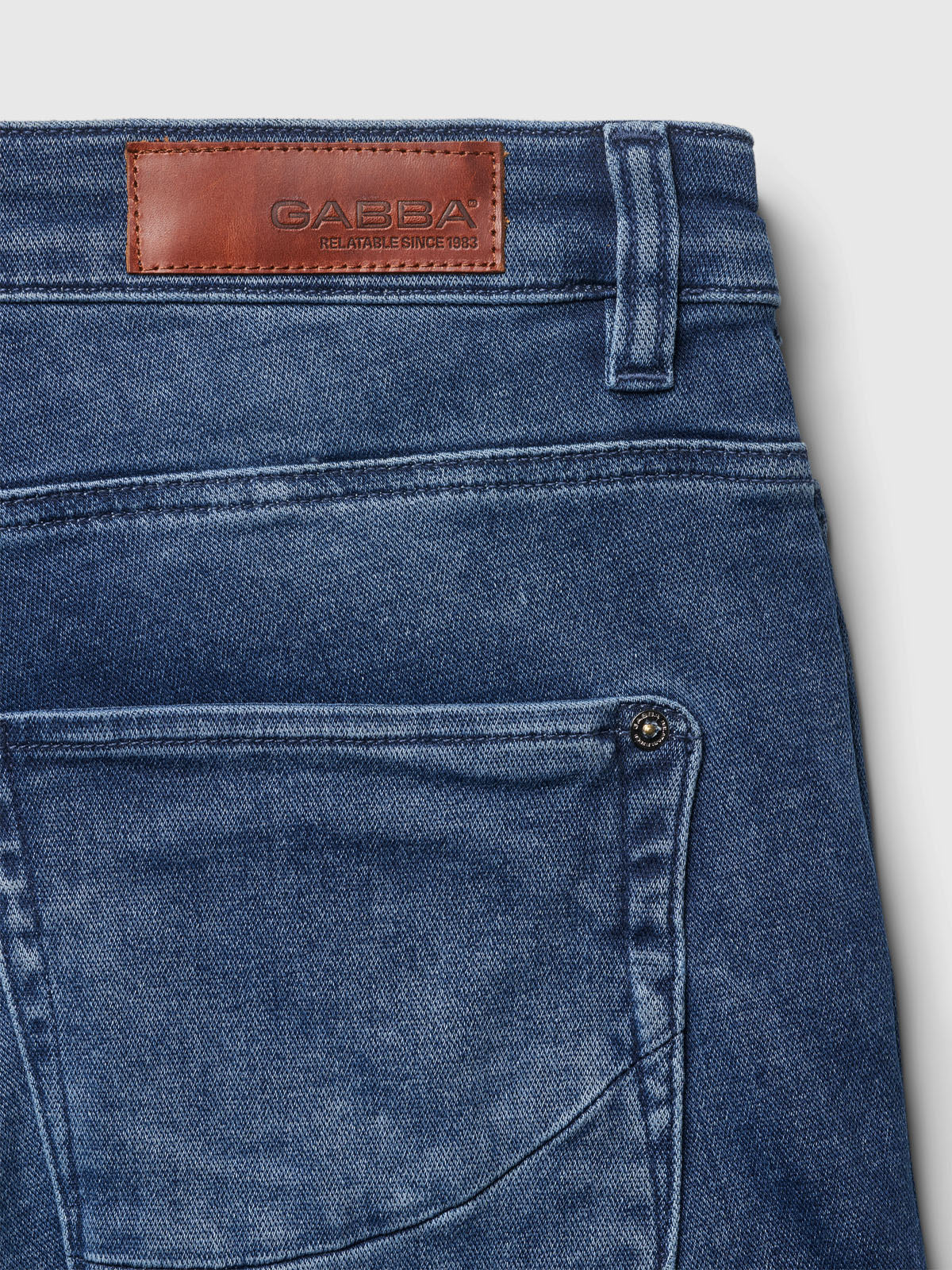 Jason K3787 SANZA Shorts - Mid Blue Denim - Image 5